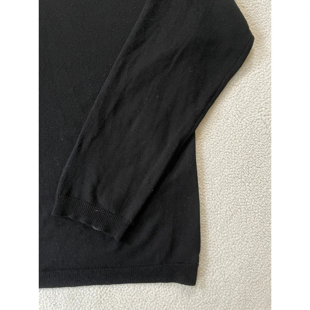 Banana Republic Mens XL Polo Sweater Black Extra Fine Italian Merino Wool Prep